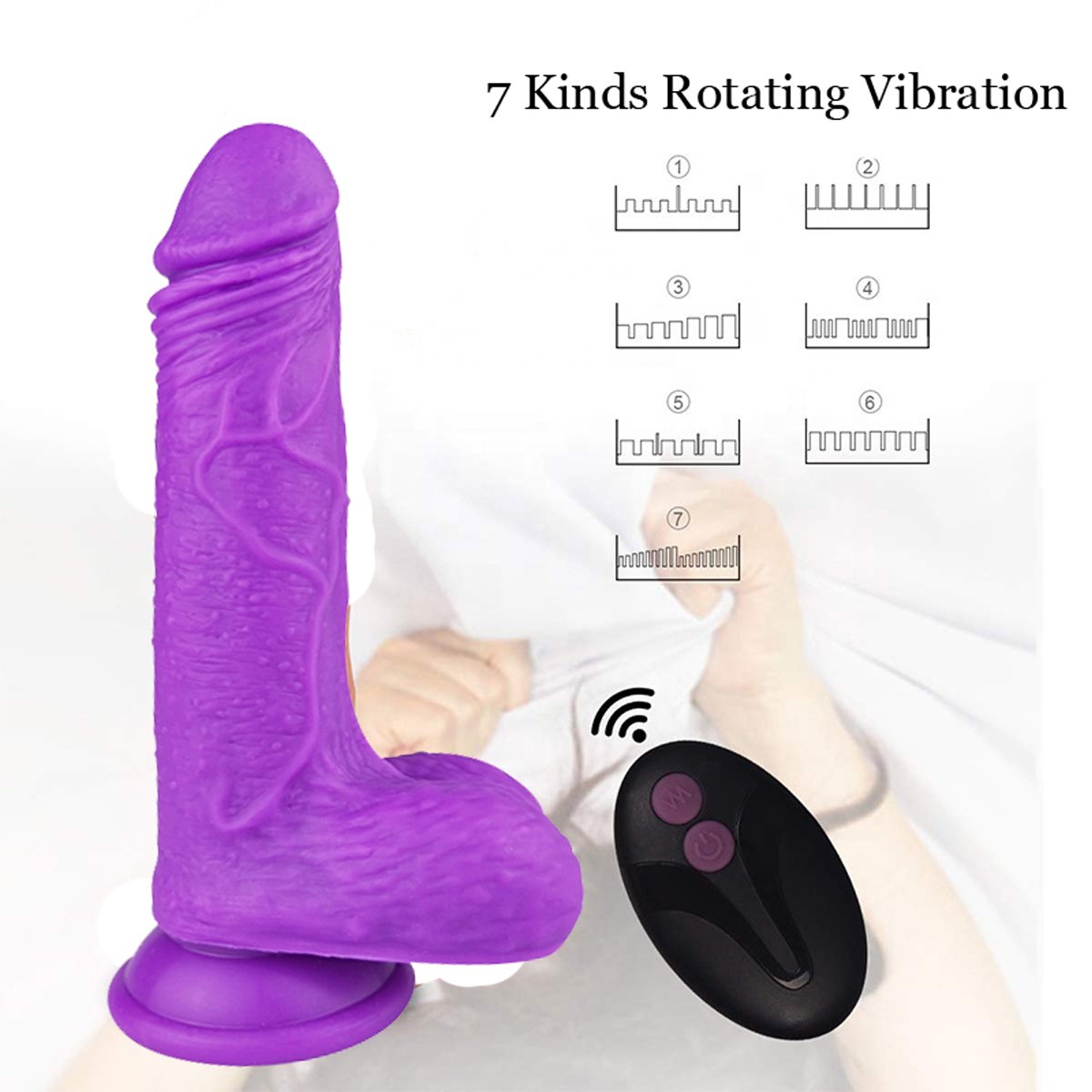 002-5.jpg New Wireless Remote Control 360 Degree Rotation Silicone Dildo - Image 1