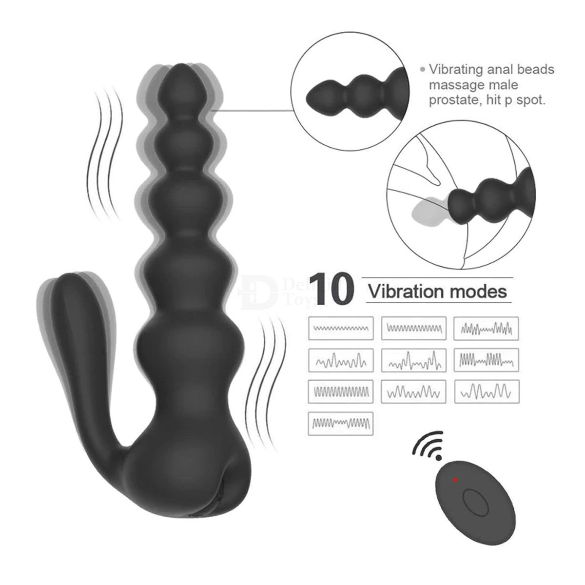10-Frequency-vibration-modes-remote-control-prostate-massager-clitoris-anus-vibrator.jpg Remote Control Prostate Massager Clitoris Anus Vibrator - Image 1