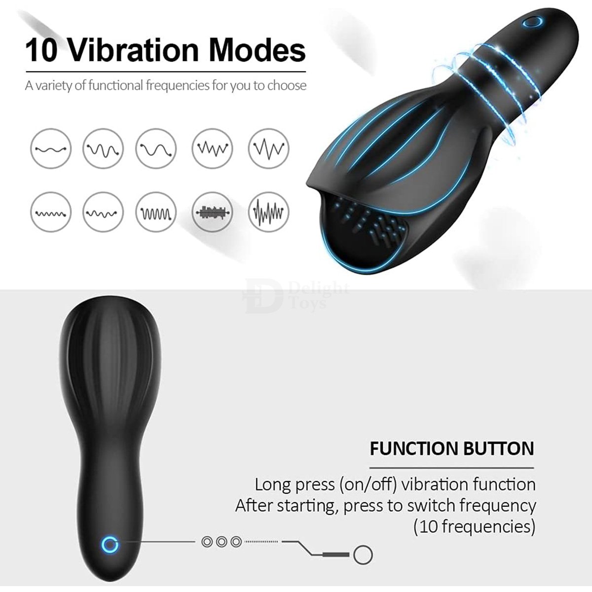 10-vibration-function-automatic-dildo-licking-masturbator-men-sex-toy.jpg Automatic Vibrating Stroker Masturbator - Image 1