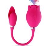 Rose Clitoral Vibrator 2 in 1 Tongue Licking Sucking Vibrator