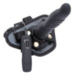 6.7 Inch Vibrating Ripple Strapon Dildo - Black