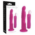 Silicone Remote Control Hands-Free Ripple Dildo Vibrator Pink